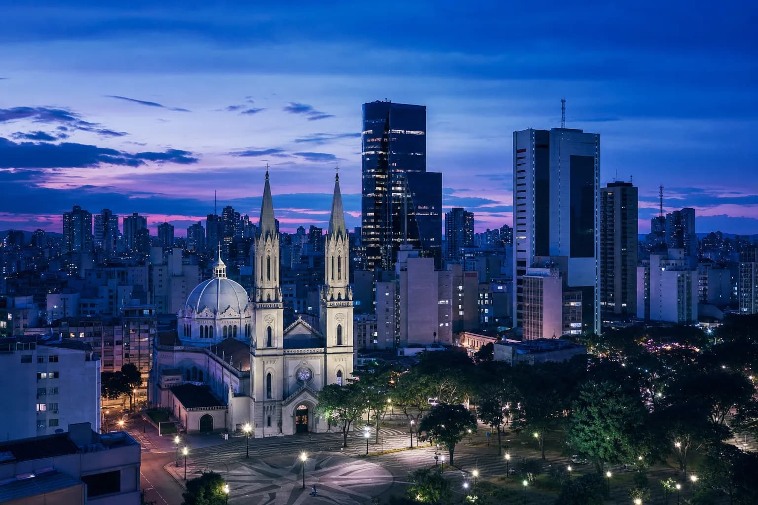 Campinas, Brasil, al atardecer