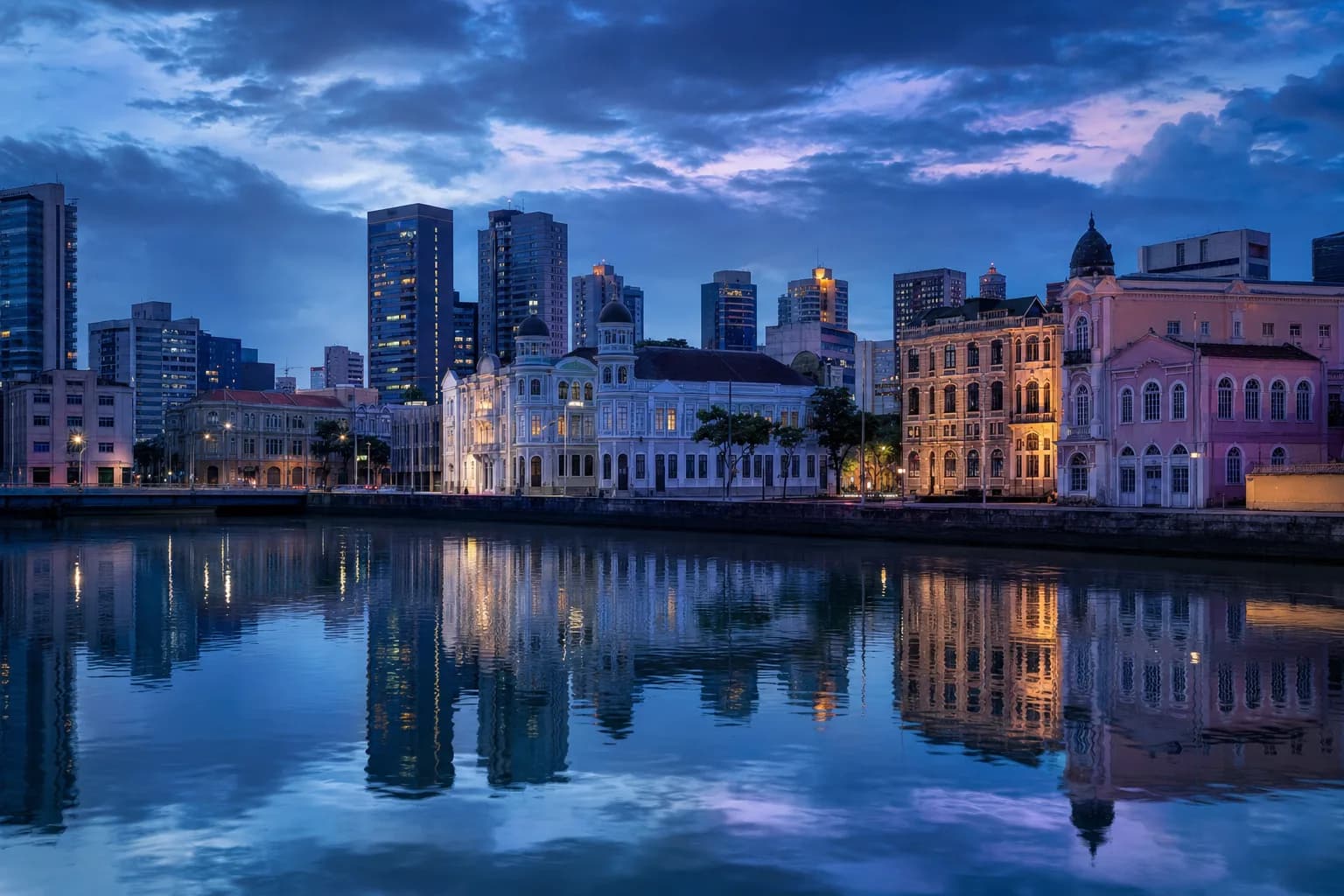 Recife, Brazil, at dusk